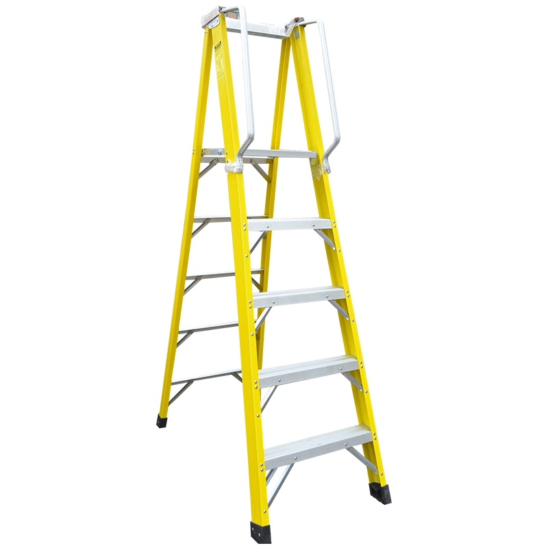 En131 Household&Domestic Fiberglass Foldable&Folding Tool Tray Ladder with 2*4 Step