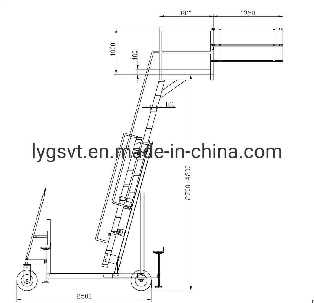 Truck Tanker Safe Access Mobile Movable Platform Ladder with Wheels