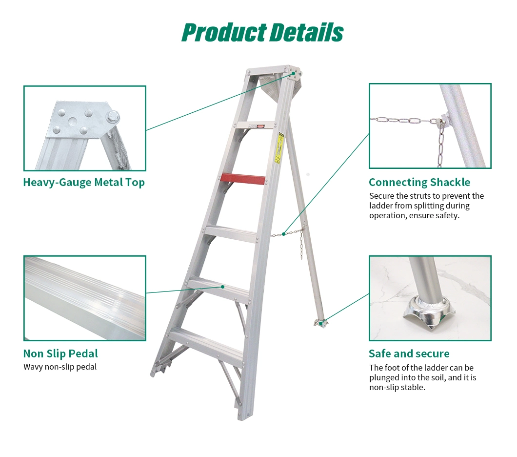 Basic Customization Heavy Duty Agriculture Orchard Aluminum Tripod Ladder for Cherry Picking