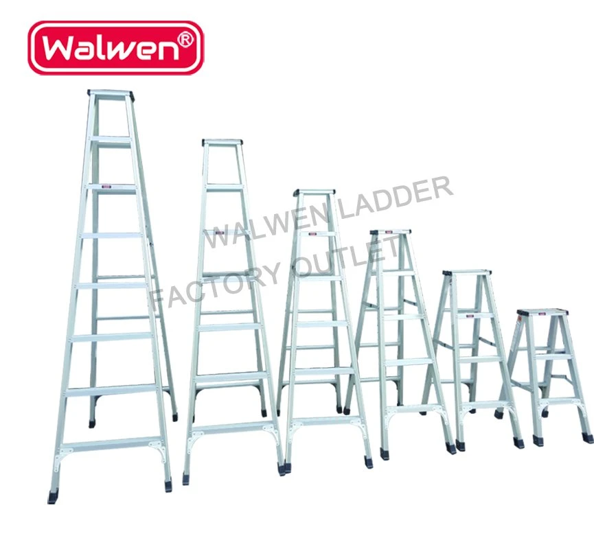 Cheap Price Movable Plastic Step Double-Sided Folding a Type Aluminum Ladder